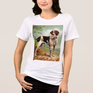 Hunter dog with bird in mouth Tri-Blend shirt