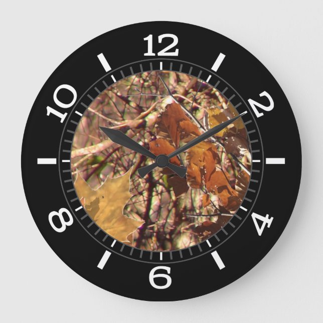 Hunter Fall Nature Camouflage Painting Dial on a Large Clock (Front)