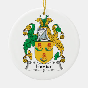 Hunter Family Crest Ceramic Ornament
