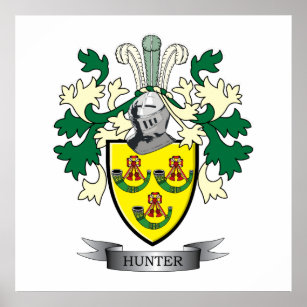Hunter Family Crest Coat of Arms Poster