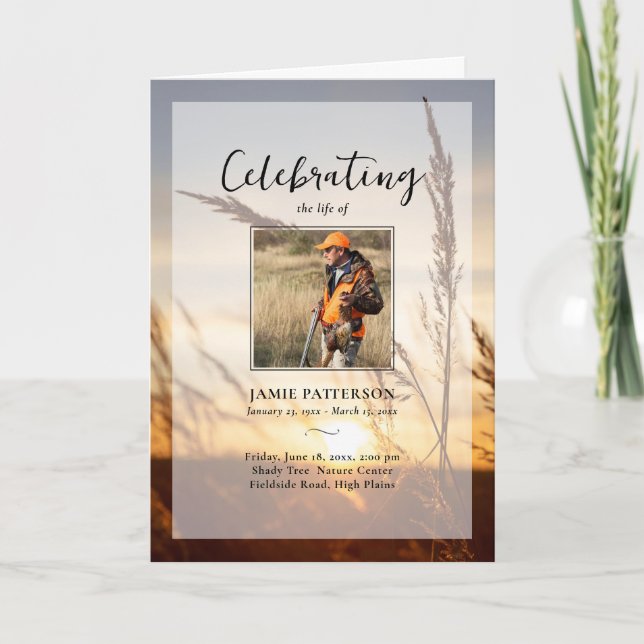 Hunter Fisherman Photo Celebration of Life Funeral Program (Front)