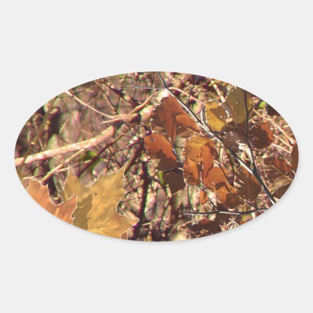 Hunter Forest Camouflage Painting Customise This Oval Sticker (Front)