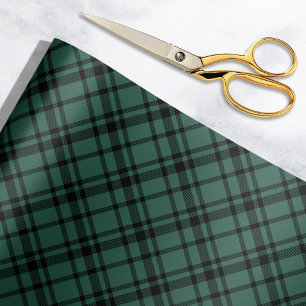Hunter Green and Black Tartan Plaid Holiday Wrapping Paper
