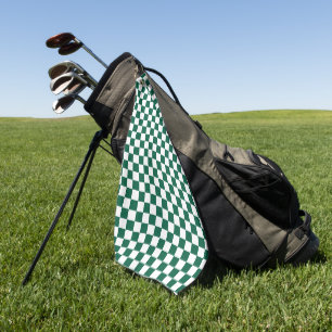 Hunter Green and White Checkered Golf Towel