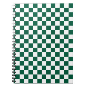Hunter Green and White Chequered Notebook