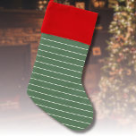 Hunter Green and White Thin Horizontal Striped Christmas Stocking<br><div class="desc">Hunter Green and White Thin Horizontal Striped | Vintage and Elegant Design | Trendy Colour</div>