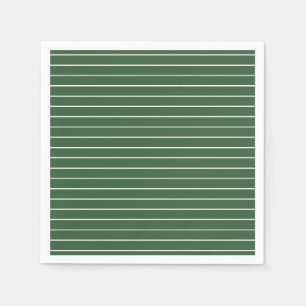 Hunter Green and White Thin Horizontal Striped Napkin