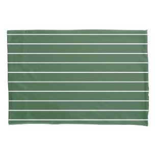 Hunter Green and White Thin Horizontal Striped Pillowcase