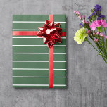 Hunter Green and White Thin Horizontal Striped Wrapping Paper<br><div class="desc">Hunter Green and White Thin Horizontal Striped Wrapping Paper</div>