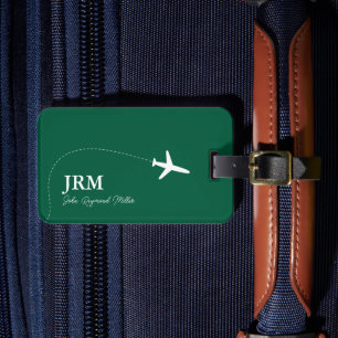 Hunter-Green BagTag for Aeroplane Travel  Luggage Tag