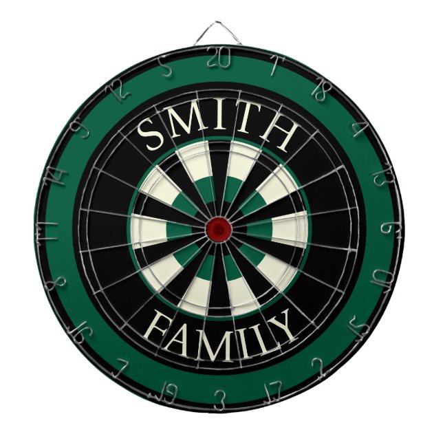 Hunter Green Black Personalised Dart Board (Front)