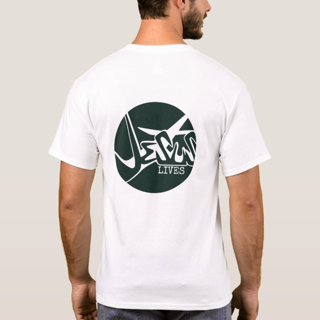 Hunter Green Circle Jesus Saves Graffiti T-Shirt (Back)