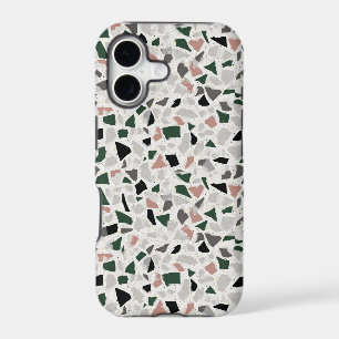Hunter Green Clay Pink and Grey Speckled Terrazzo