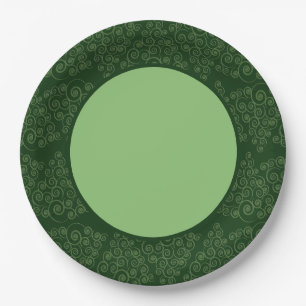 Hunter Green CurlyQue Christmas Tree Paper Plate