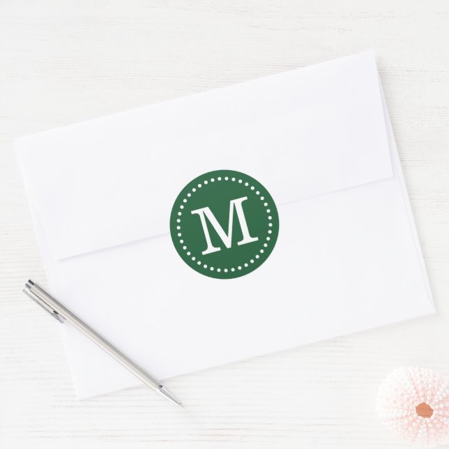Hunter Green Custom Monogram Envelope Seal (Envelope)