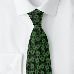 Hunter Green Daisies Tie