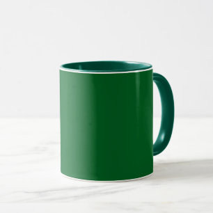 Hunter green, deep rich shade, mug