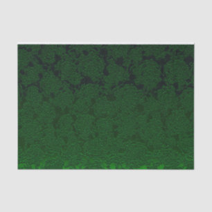 Hunter Green Elegant Succulent Pattern Decoupage Tissue Paper