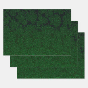 Hunter Green Elegant Succulent Pattern Design Wrapping Paper Sheet