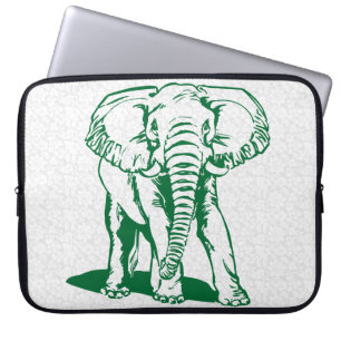 Hunter Green Elephant Line Drawing Laptop  Laptop Sleeve