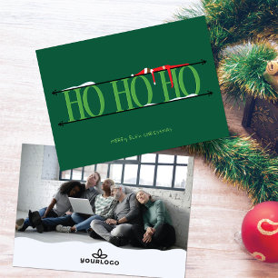 Hunter Green Elf Shenanigans Corporate Christmas Holiday Card