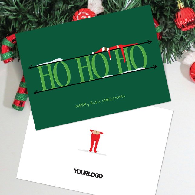 Hunter Green Elf Shenanigans Corporate Christmas Holiday Card (Creator Uploaded)