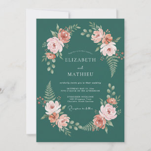 Hunter Green Enchanting Woodland Wedding Invitation