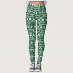 Hunter Green Fair Isle Leggings<br><div class="desc">Allover print leggings in a fun holiday fair isle print. Perfect for your next ugly Christmas sweater party or just for spreading cheer all winter long!</div>