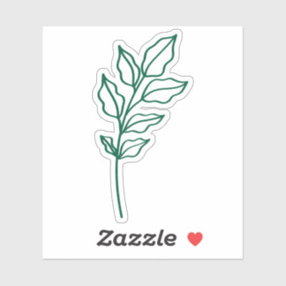 Hunter Green Leaf Glossy White Vinyl