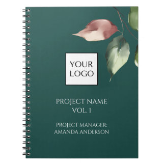 Hunter Green Logo Project Manager  Notebook