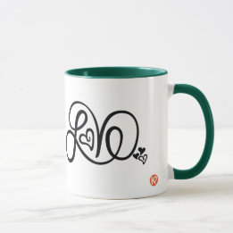 Hunter Green Love Ringer Mug w/ KP Logo