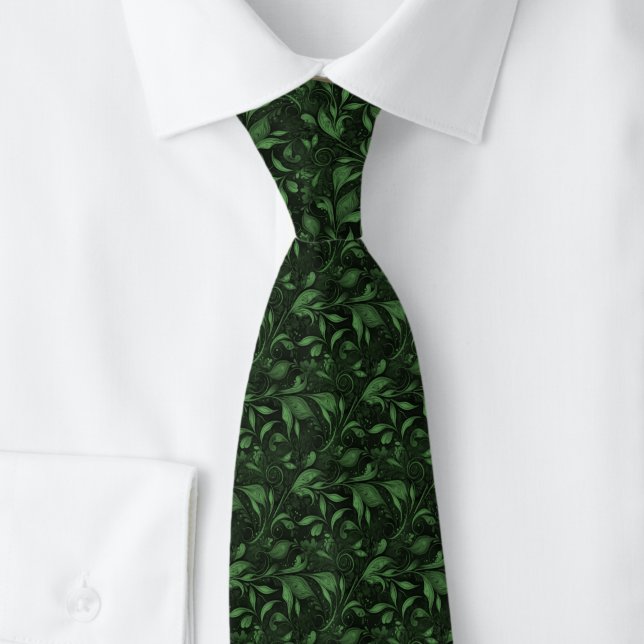 Hunter Green Luscious Botanical Tie (Creator Uploaded)