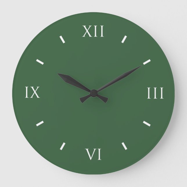 Hunter Green Modern Colour Matching Large Clock (Front)