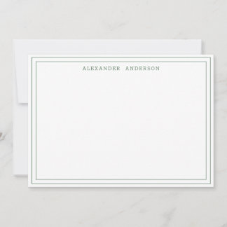 Hunter Green Modern Professional Double Border Card