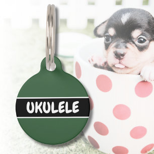Hunter Green Modern Simple Cat Dog Name Address Pet Tag