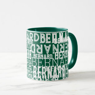 Hunter-Green Mug with Names Repeated all over