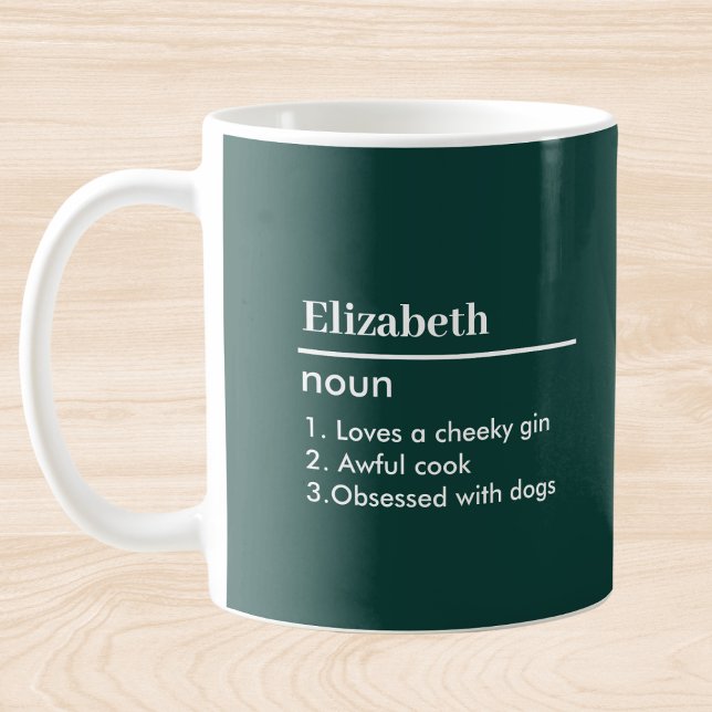 Hunter Green  Personalised Name Definition Mug (Creator Uploaded)