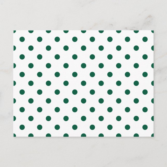 Hunter Green Polka Dots Postcard (Front)