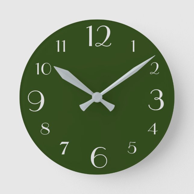 Hunter Green Round Clock (Front)