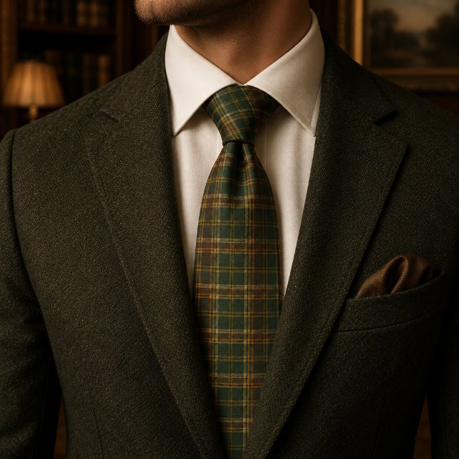 Hunter Green Rustic Plaid Tartan Tie (Creator Uploaded)