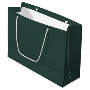Hunter Green Solid Color Large Gift Bag