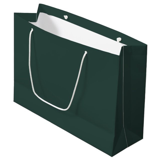 Hunter Green Solid Colour Large Gift Bag (Front Angled)