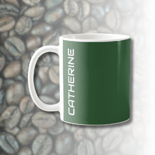 Hunter Green Solid Colour Personalised  Coffee Mug