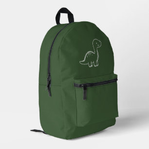 Hunter Green Solid Colour Printed Backpack