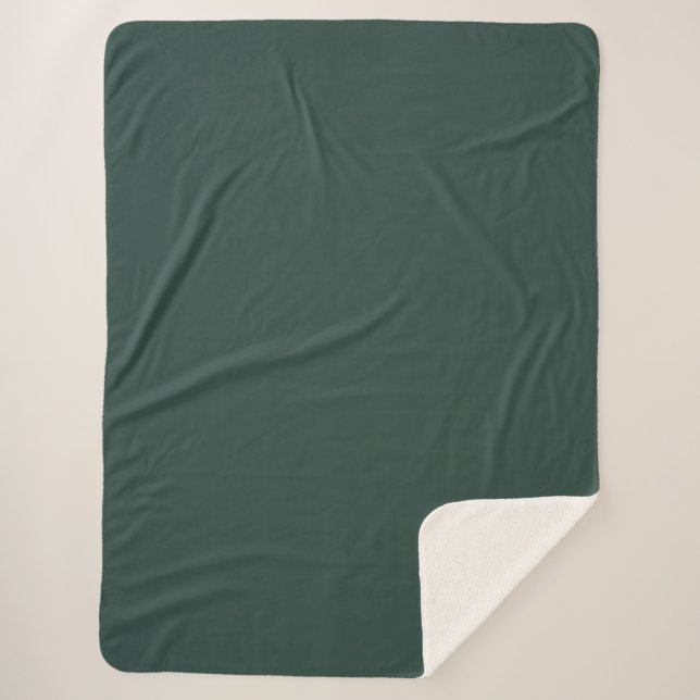 Hunter Green Solid Colour Sherpa Blanket (Front)