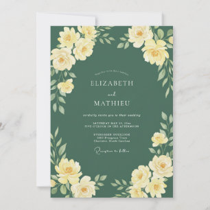 Hunter Green Splendid Forest Wedding Invitation