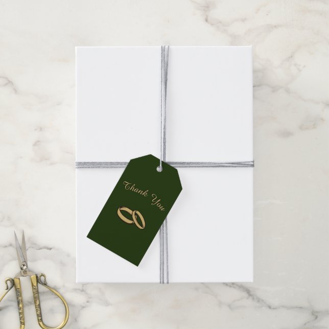 Hunter Green Wedding Gift Tags (With Twine)