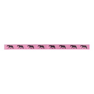 Hunter Horse Ribbon Black  Satin Ribbon