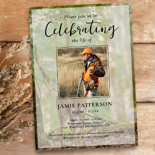 Hunter, Hunting Celebration of Life, Funeral Photo Invitation