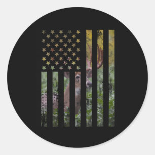 Hunter Hunting Hunt Deer Hunting Buck Elk American Classic Round Sticker